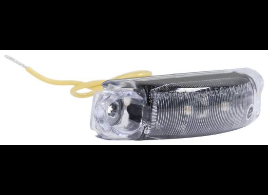 3-11/16" X 13/16" LED RECTANGLE MARKER LIGHT OR CLEARANCE , CLEAR LENS, AMBER, 2 DIODES