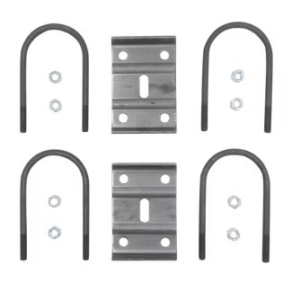 U-BOLT KIT FOR 12K - 16K HD 5" ROUND AXLE , WITH U-BOLTS, TIE PLATES AND NUTS FOR 1 AXLE, 9-5/8" L