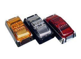 2" X 1" MARKER LIGHT OR CLEARANCE , AMBER LENS, LED 2 DIODE