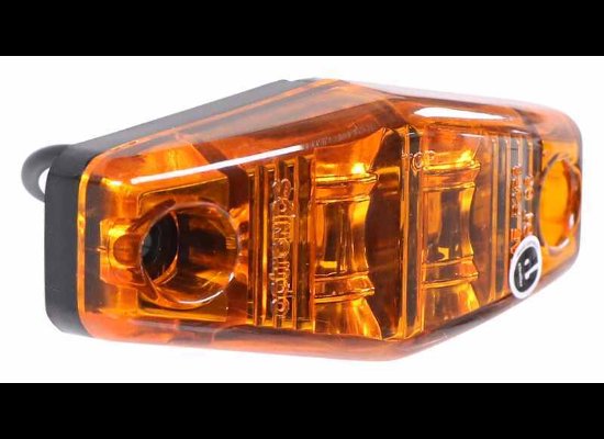 LED MINI CLEARANCE OR MARKER LIGHT, 2-1/2" X 1-1/16" RECTANGLE, AMBER LENS , 2 DIODES