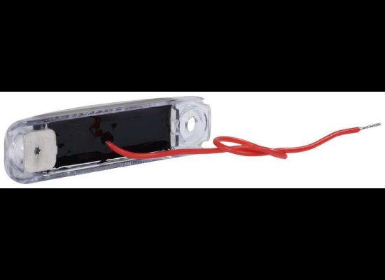 3-11/16" X 13/16" LED RECTANGLE MARKER LIGHT OR CLEARANCE , CLEAR LENS, RED, 2 DIODES