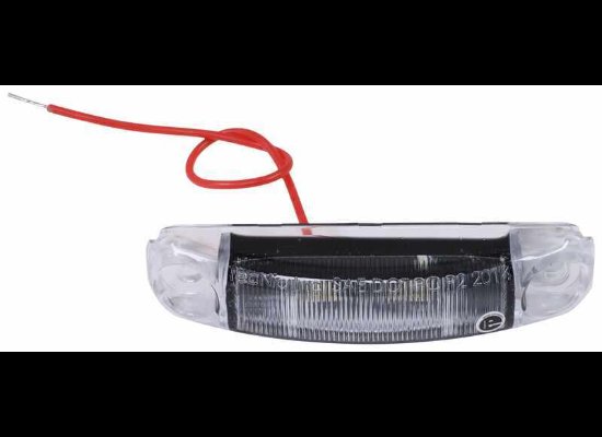 3-11/16" X 13/16" LED RECTANGLE MARKER LIGHT OR CLEARANCE , CLEAR LENS, RED, 2 DIODES