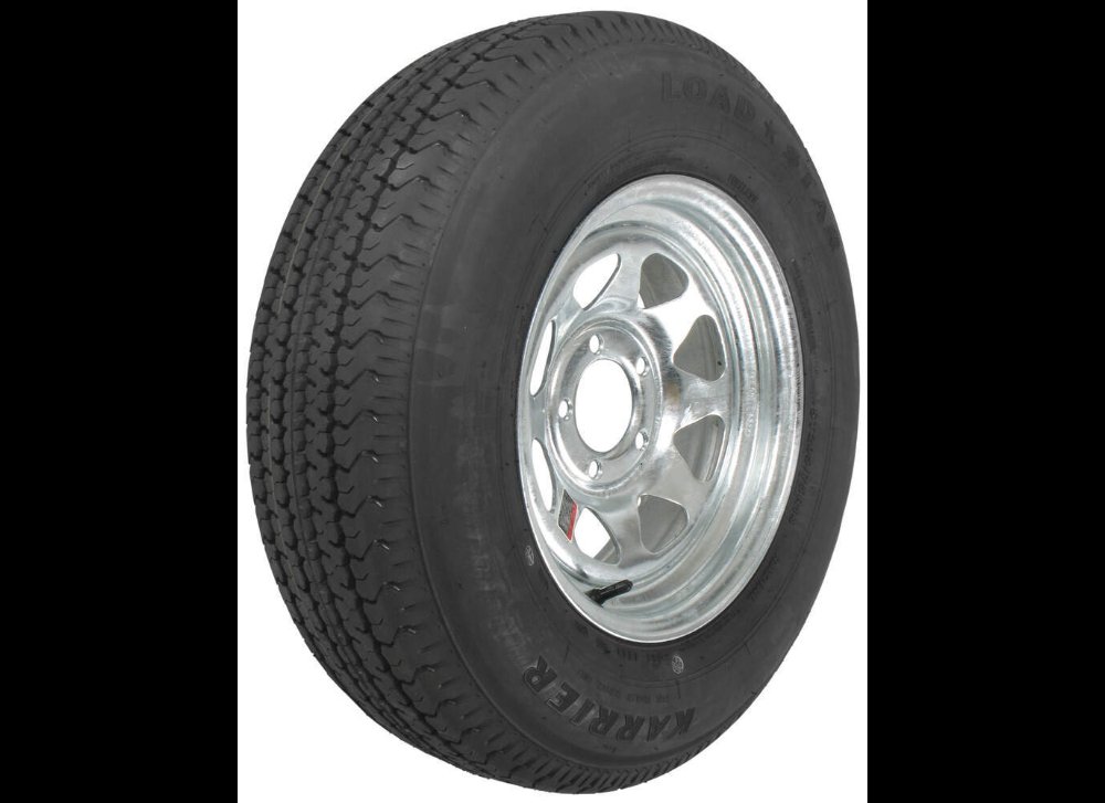 205/75R14 SPARE TIRE & WHEEL - GALVANIZED SPOKE - 5 LUG X 4.5, 5X4.5, LRC
