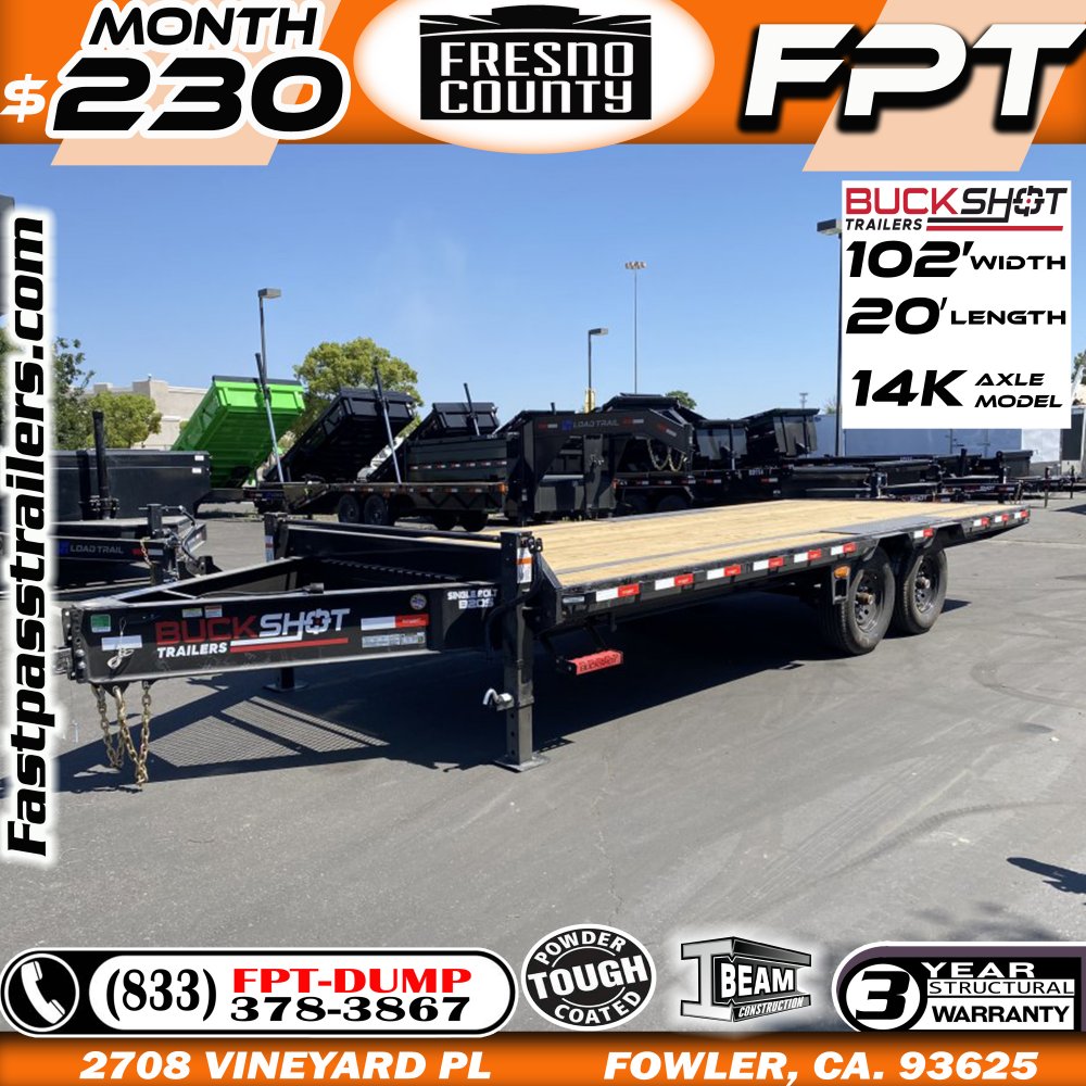 2025 BUCKSHOT TRAILERS Single Bolt B20S Deck Over