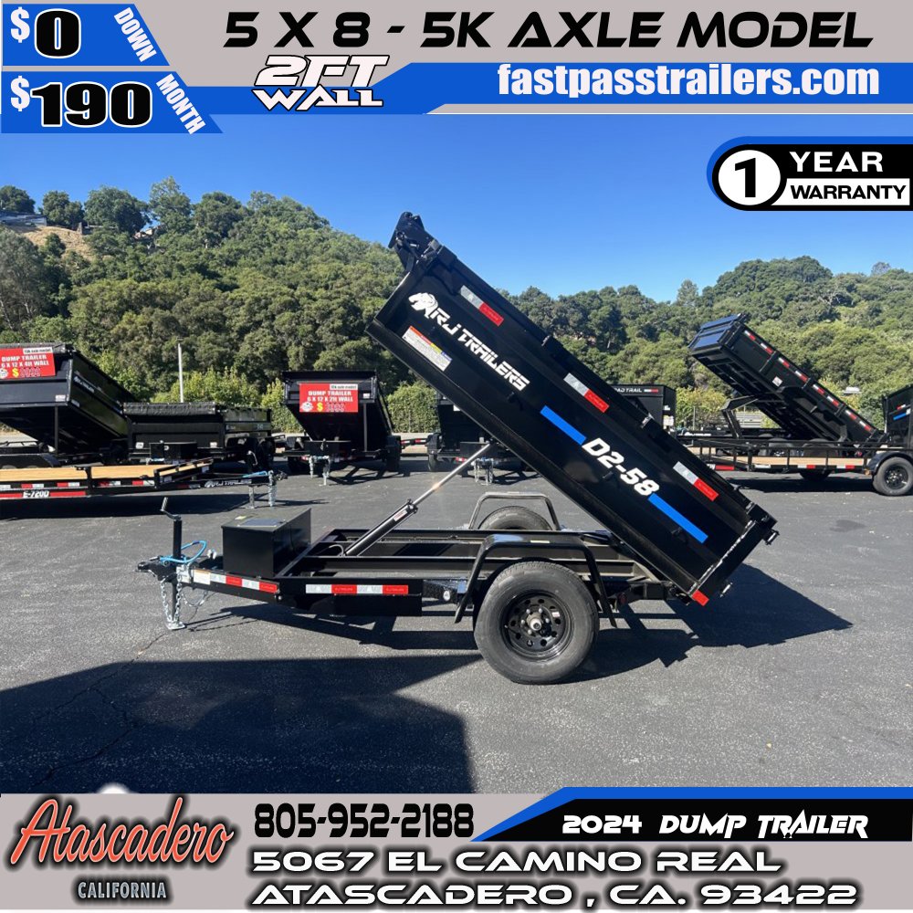 2024 R & J Trailers Inc D2-5x8 Dump