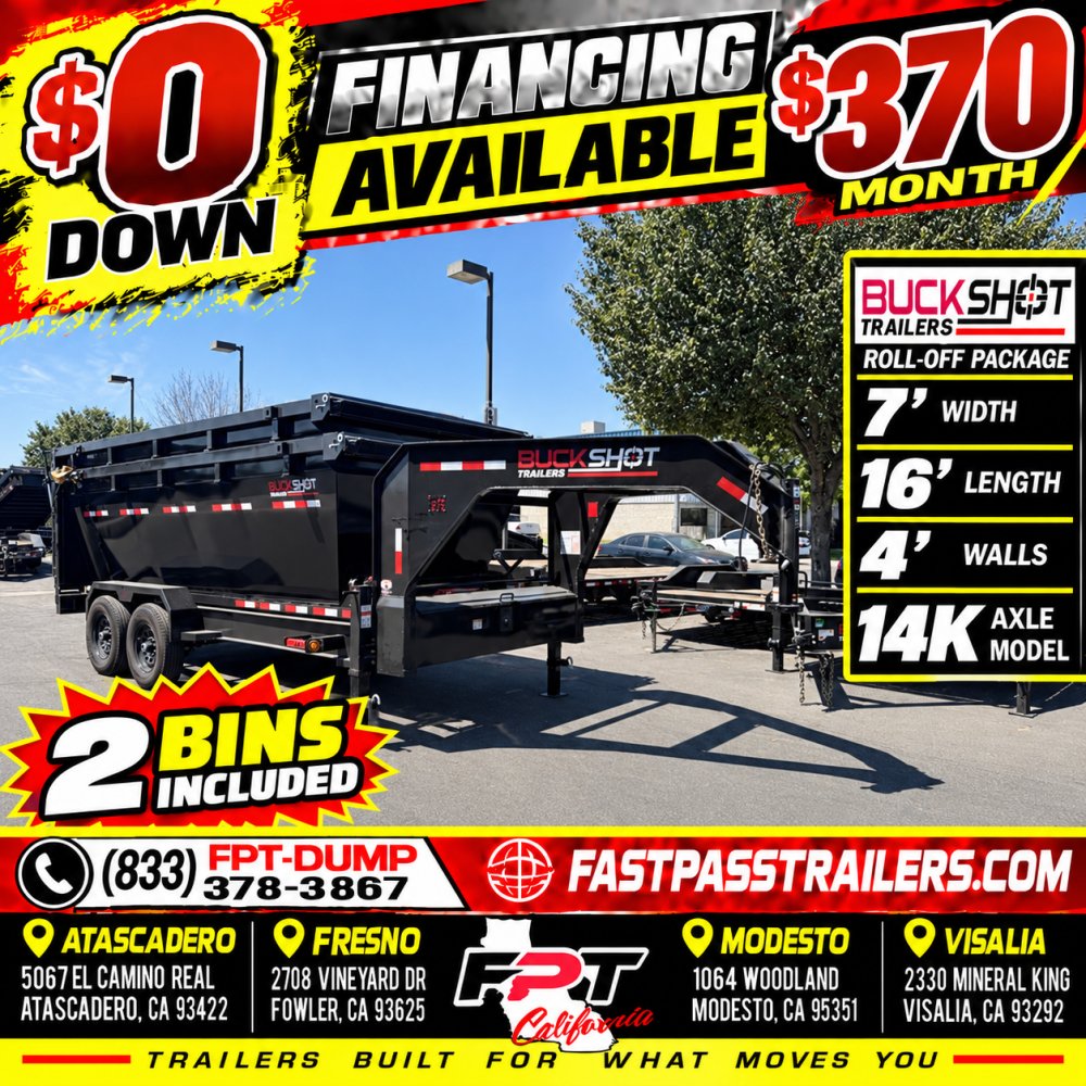 2027 Buckshot SHELL TA16 83"X16' Gooseneck Dump