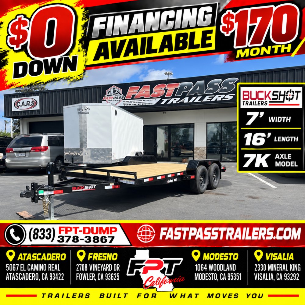 2025 Buckshot Caliber 16D Car / Racing Trailer