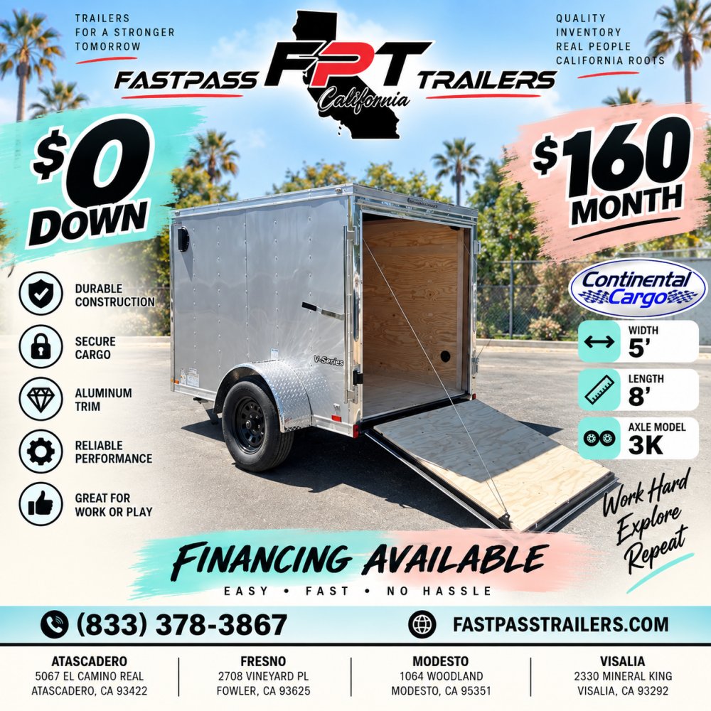 2027 Continental Cargo E-5x8sa Enclosed Cargo