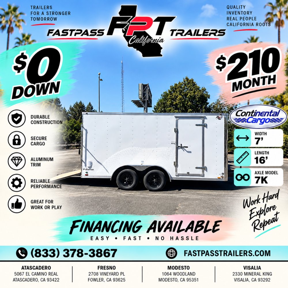 2027 Continental Cargo E-7x16ta2 Enclosed Cargo
