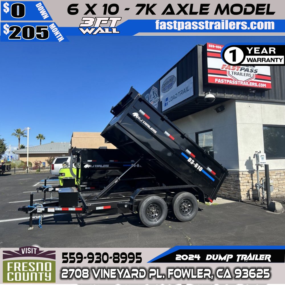 2024 R & J Trailers Inc D3-6x10 Dump