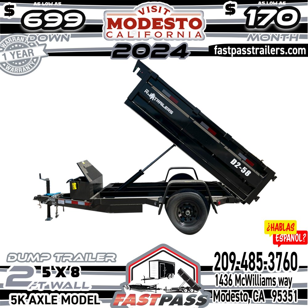 2024 R & J Trailers Inc D2-5x8 Dump