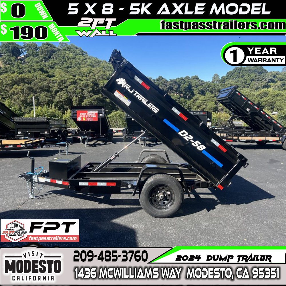 2024 R & J Trailers Inc D2-5x8 Dump