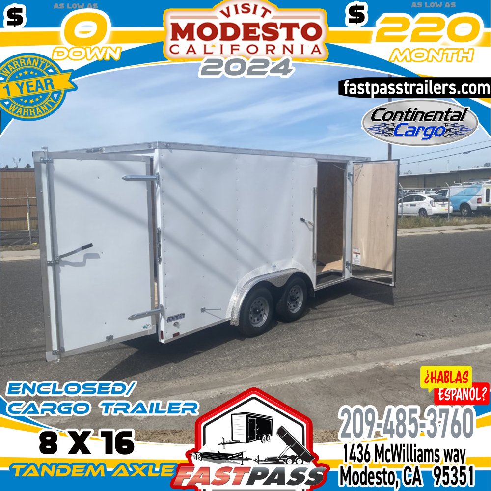 2025 Continental Cargo E-8x16ta2 Enclosed Cargo