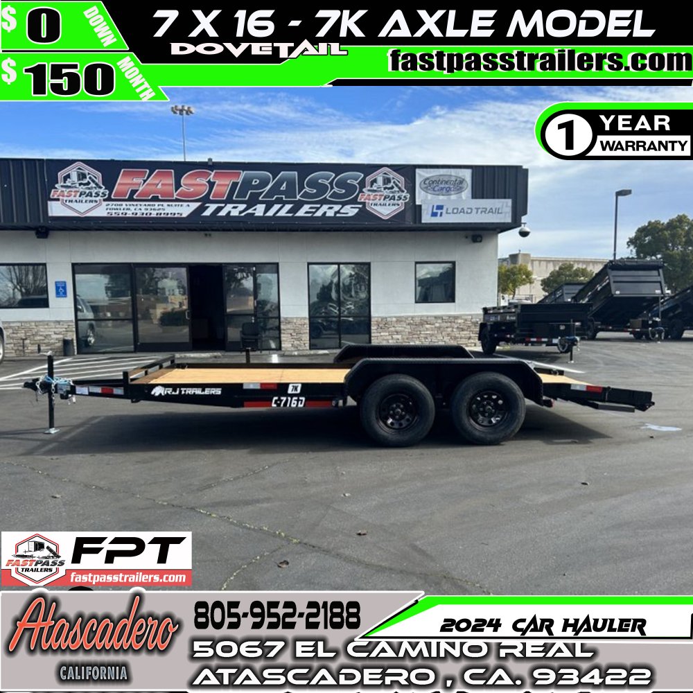 2024 R & J Trailers Inc C-7x16D Car / Racing Trailer