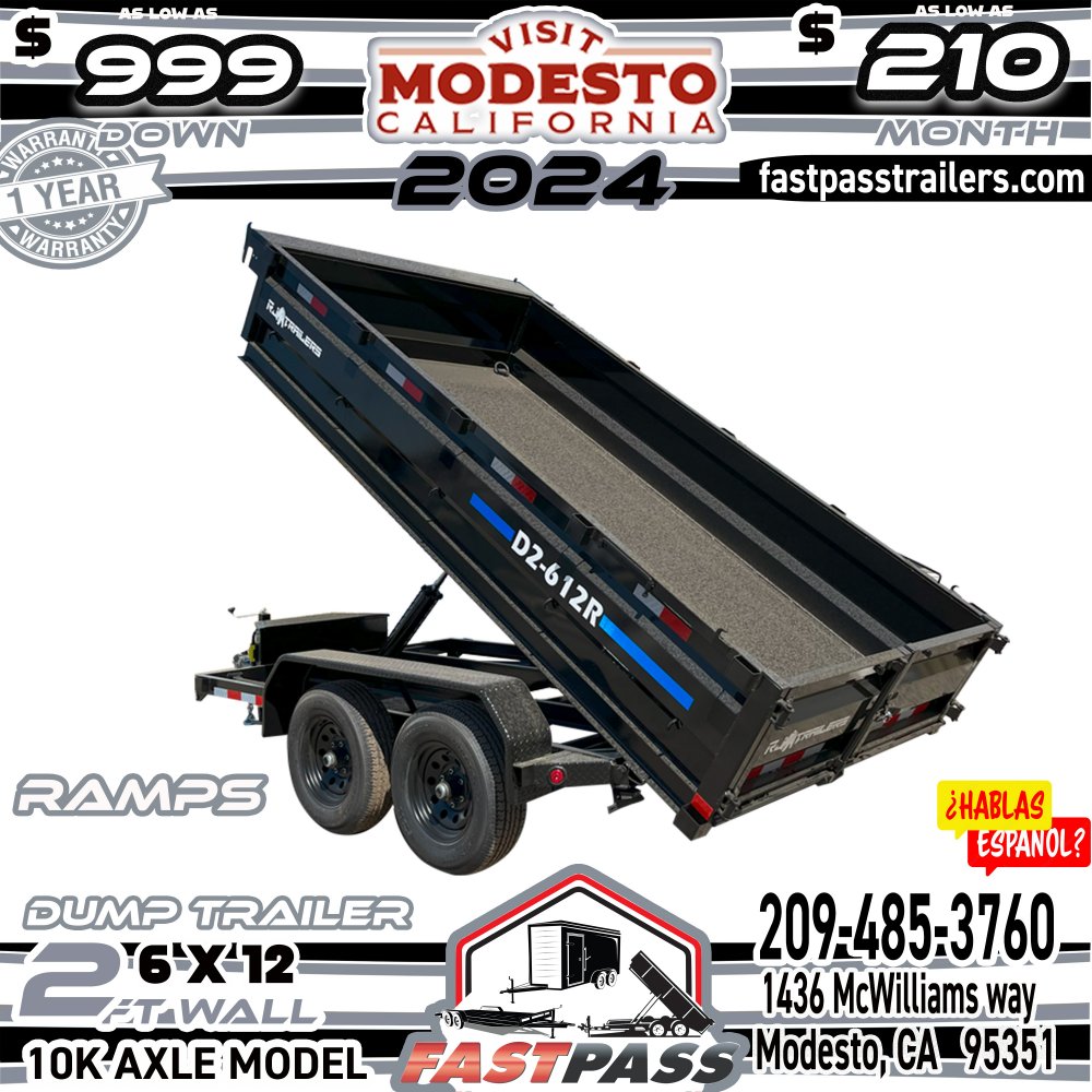 2024 R & J Trailers Inc D2-6x12R Dump