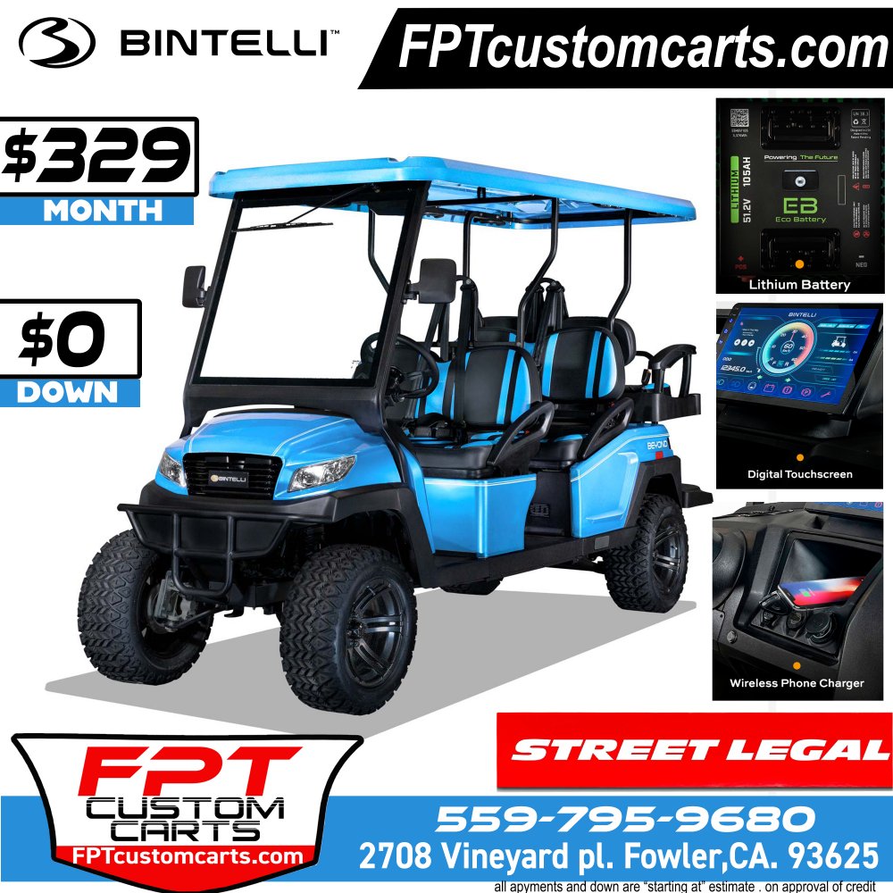 2024 Bintelli Beyond 6 Seater Lifted Golf Cart