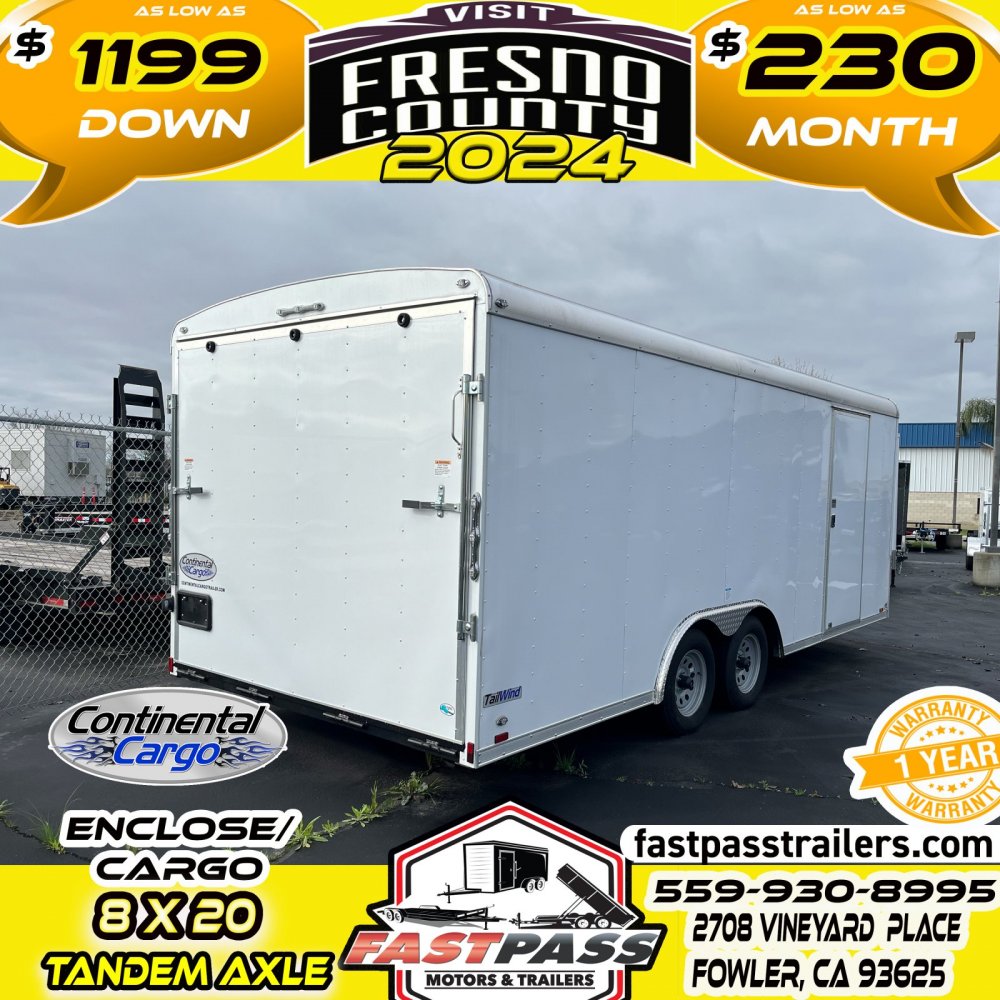 2023 Continental Cargo E-8.5x20ta2 Enclosed Car Hauler