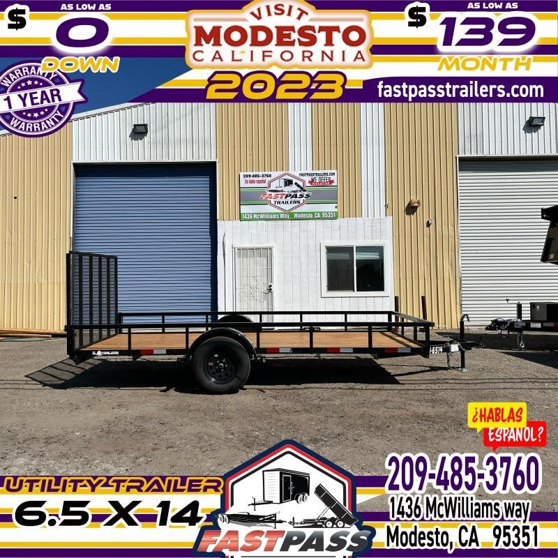 2024 R & J Trailers Inc U-6.5x14 Utility