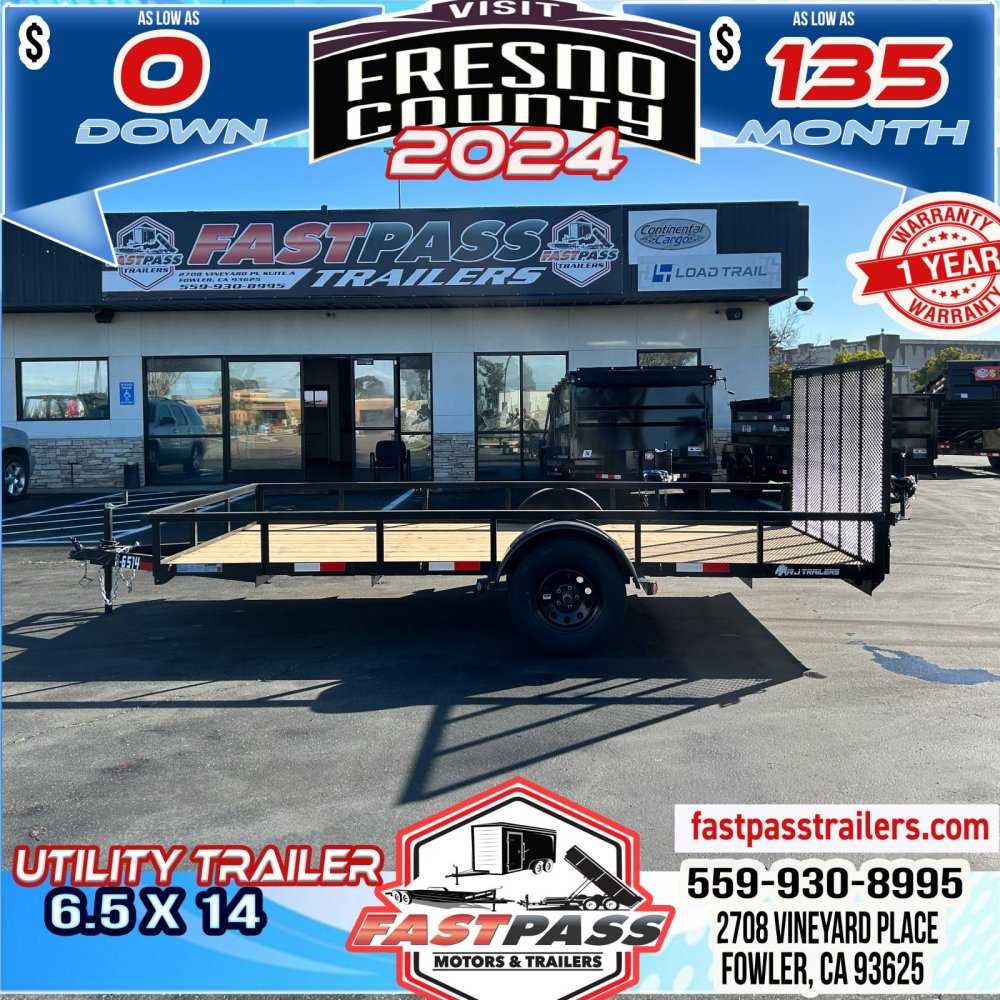2024 R & J Trailers Inc U-6.5x14 Utility