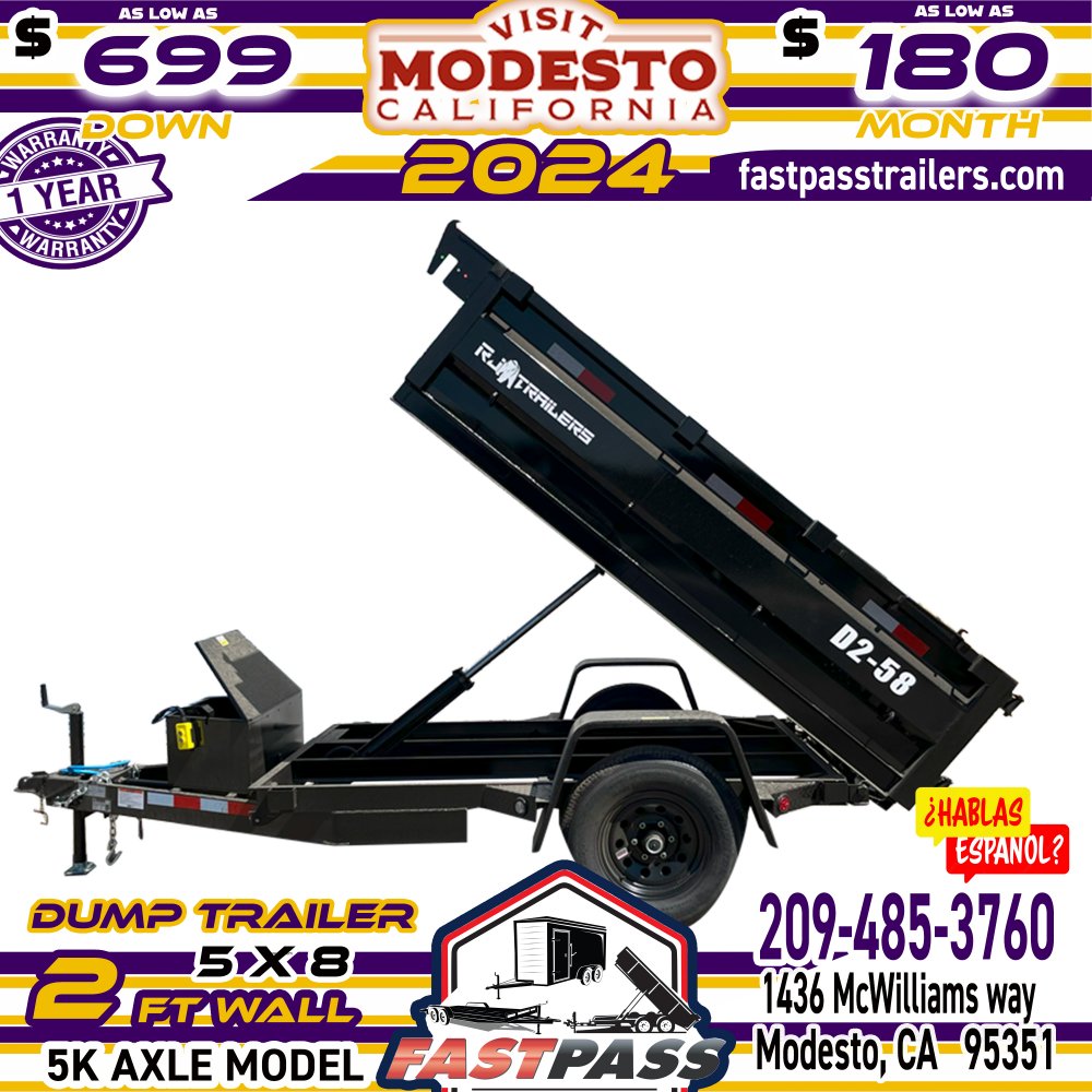 2024 R & J Trailers Inc D2-5x8 Dump