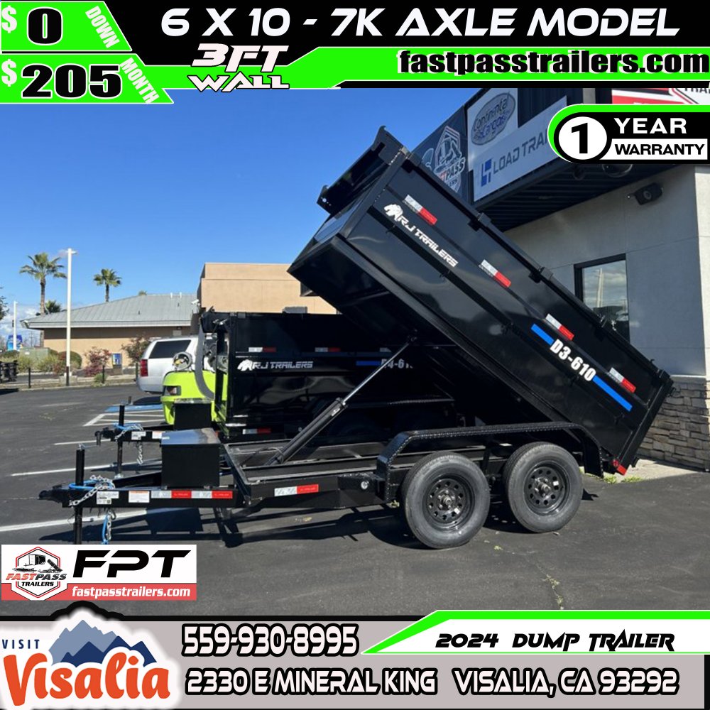 2024 R & J Trailers Inc D3-6x10 Dump