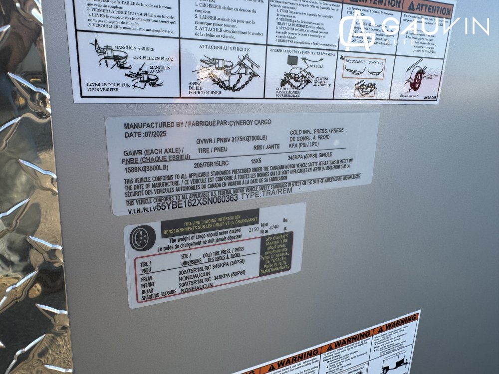 CYNERGY 7x16TA  Enclosed Cargo Steel Frame / Aluminum Skin
