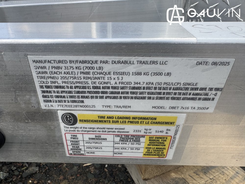 DURABULL DBET 7X16TA BARN  Enclosed Cargo Aluminum