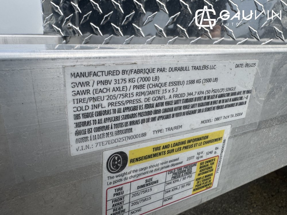 DURABULL DBET 7X14TA RAMP  Enclosed Cargo Aluminum