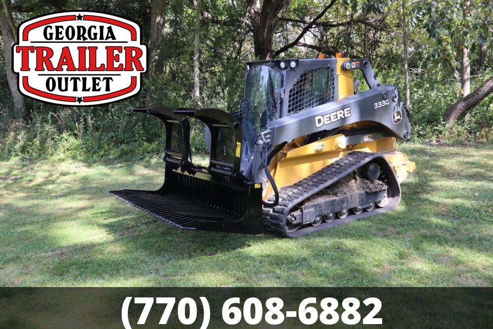 ROG-72 Rock Grapple Bucket-Open Sides with Bolt on Sides (Universal Quick Attach Mount, Hoses & Coup