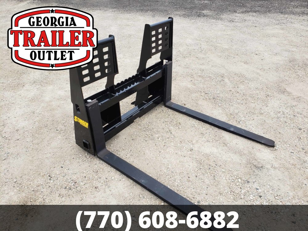 Pallet Forks & Frame (5500# Cascade Forks, 48" Length, Walk-Thru, Universal Skid Steer Mount)