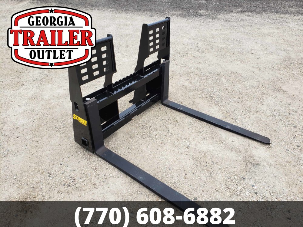 Pallet Forks & Frame (5500# Cascade Forks, 48" Length, Walk-Thru, Universal Skid Steer Mount)