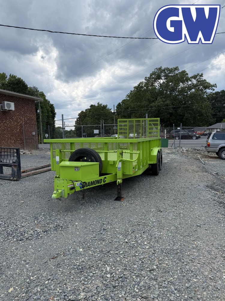 2021 Diamond C EDU Utility Trailer 16x80 18K GVWR Lime Green