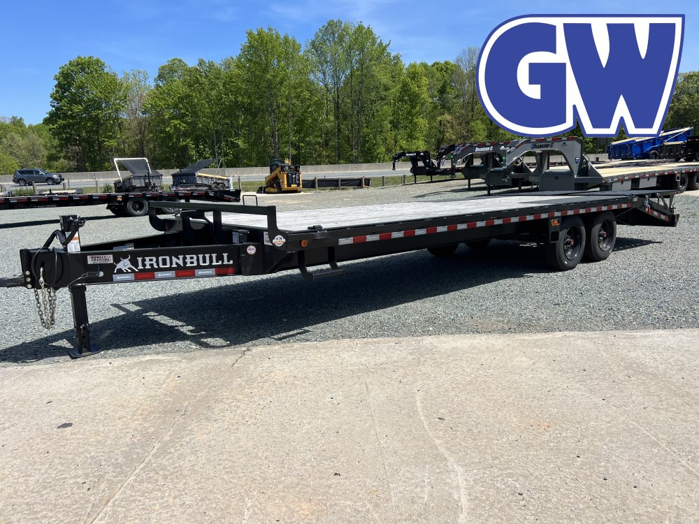 2025 Iron Bull Deck Over Trailer 16K GVWR 102X25 Black