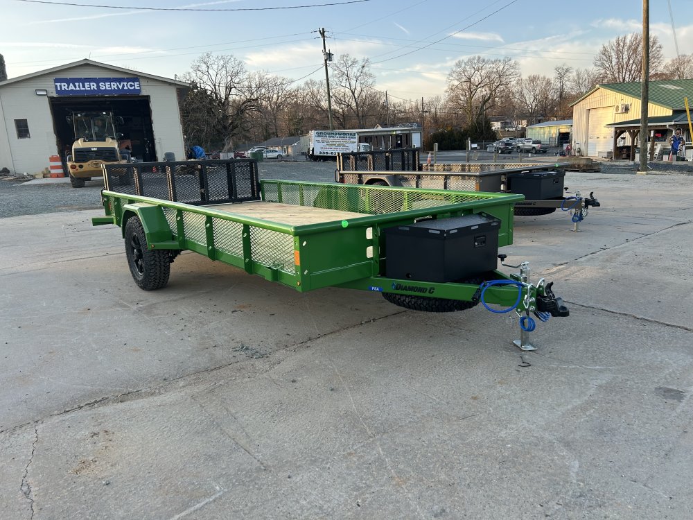 2026 Diamond C PSA 83X14 6K GVWR Mesh Sides Tractor Green