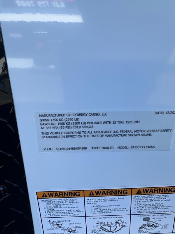 2024 Cynergy Cargo 5x10SA Advanced Cargo / Enclosed Trailer
