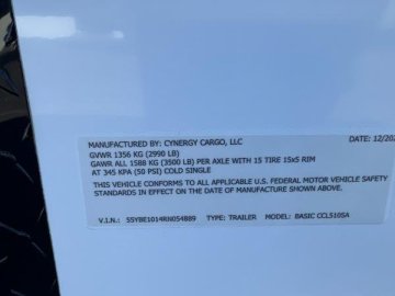 2024 Cynergy Cargo 5x10SA Advanced Cargo / Enclosed Trailer thumbnail 2