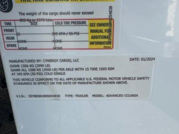 2024 Cynergy Cargo 6X8SA Cargo / Enclosed Trailer thumbnail 3