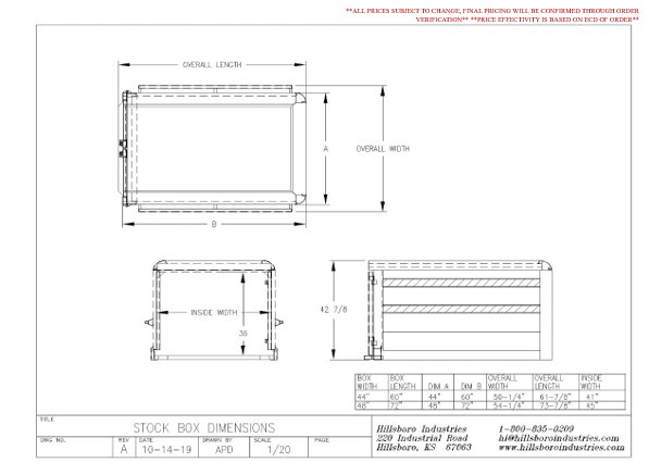 44"x60" Hillsboro STOCK BOX HBSTOCK