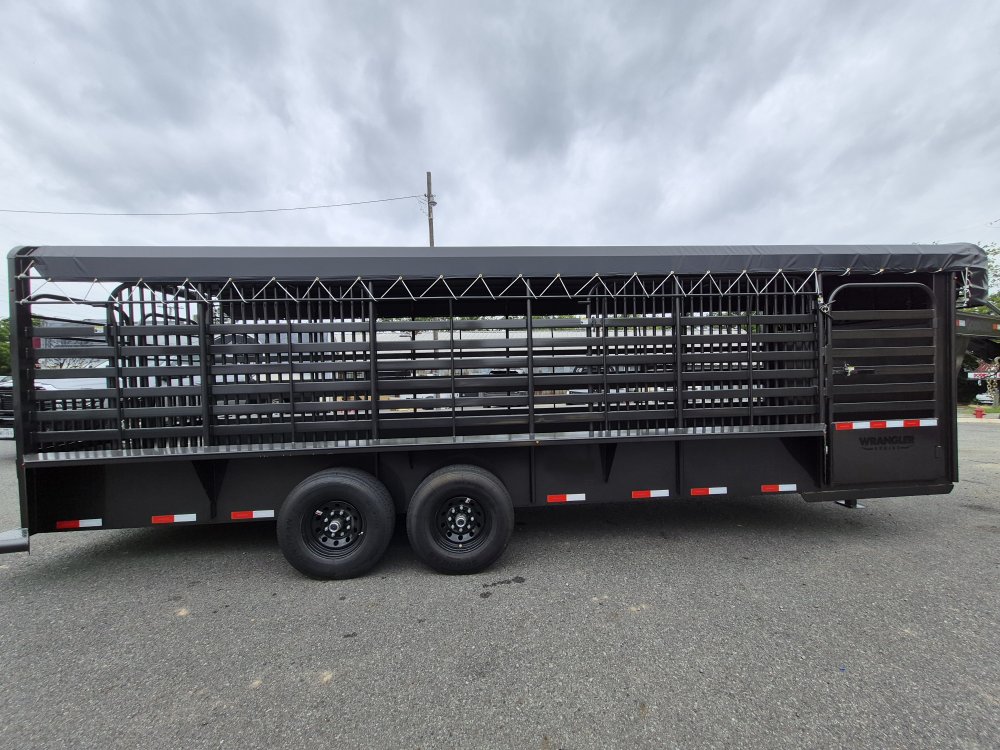 8' 5"x24' GoodGuys 24' Wrangler Tarp Top Stock Trailer GG3462