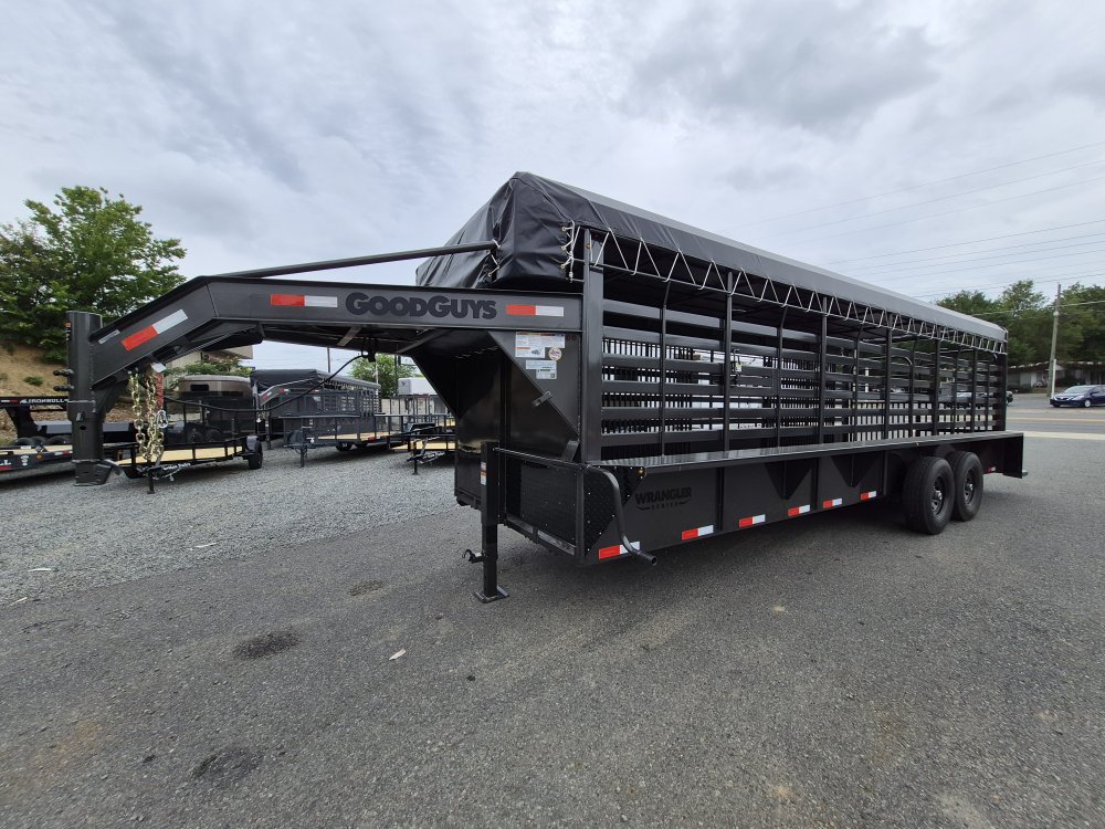 8' 5"x24' GoodGuys 24' Wrangler Tarp Top Stock Trailer GG3462