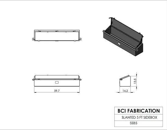 2023 BCI Trailers Slanted 5' Toolbox Truck Bed