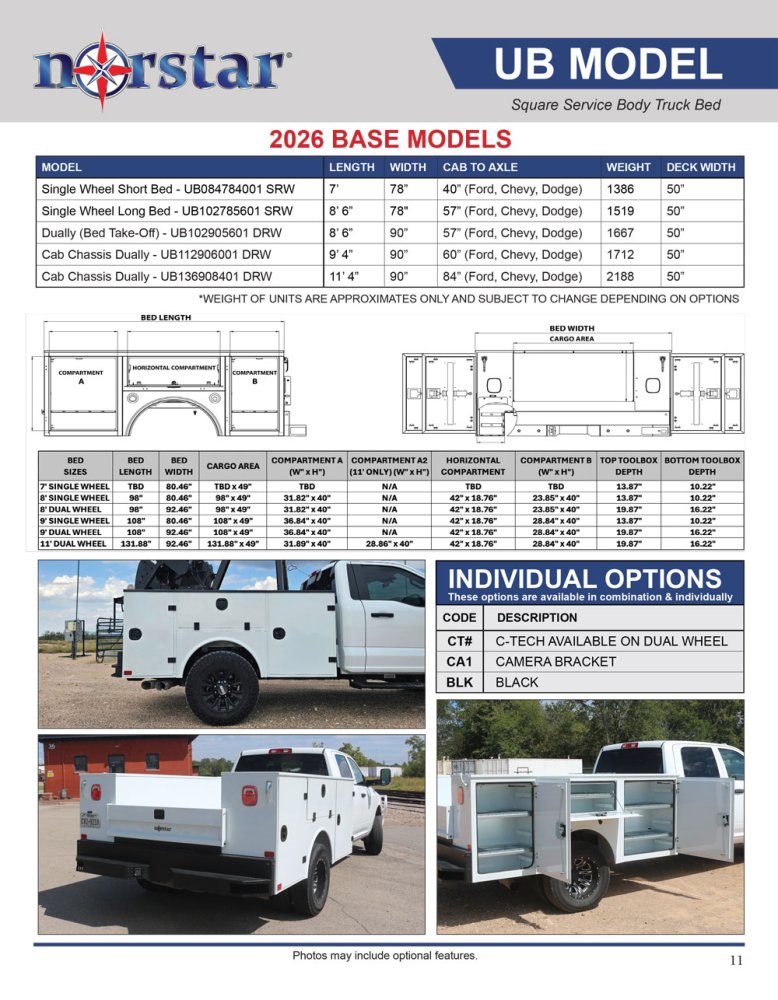 2023 Norstar UB 102 90 57 Truck Bed