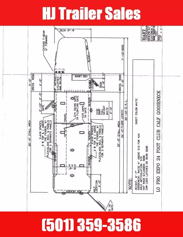2026 Hart Trailers Lo Pro Expo 24' GN Stock / Stock Combo Trailer