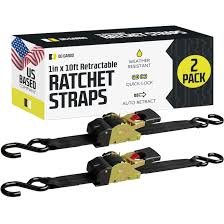 (2PK) AUTO-RETRACT STRAP W/S-HOOK, 1"X10'