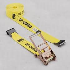 3X20 RATCHET STRAP W/ FLAT HOOK YELLOW 1PK