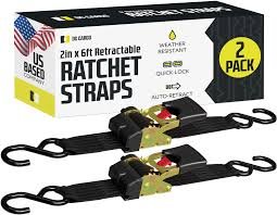 (2PK) AUTO-RETRACT STRAP W/S-HOOK,2"X6'
