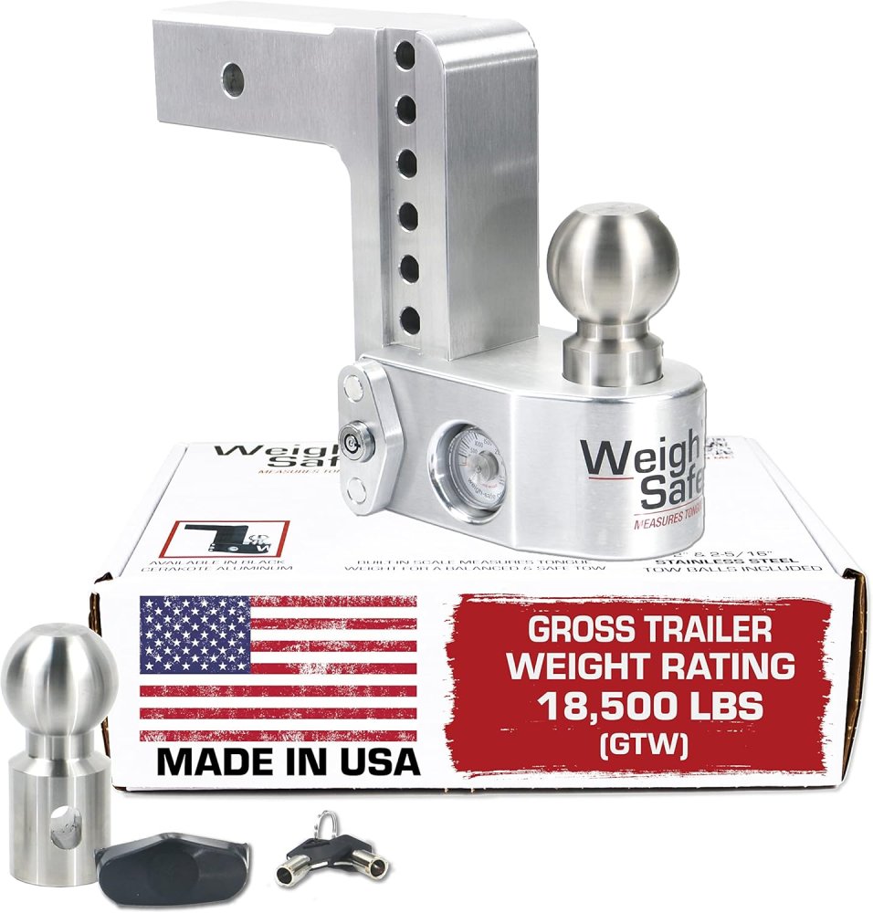 Weigh Safe Aluminum Adjustable 2.5" SHANK, 6" DROP, SCALE