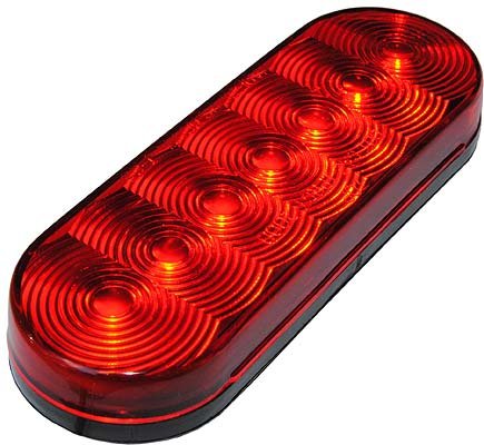 6" Oval 7-LED S/T/T Lamp, Red