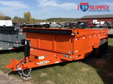 H&H 83x14 Industrial Lo Pro Dump Trailer, 14k (Orange)