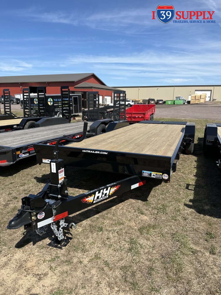 H&H 82x24 (20+4) Industrial Equipment Trailer, Super Deluxe Ramps, 14k Super Deluxe 14K D/O Fender